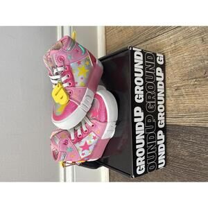 New Ground Up Kids Pink High-Top size 6 Sneakers with Star and Moon Design
